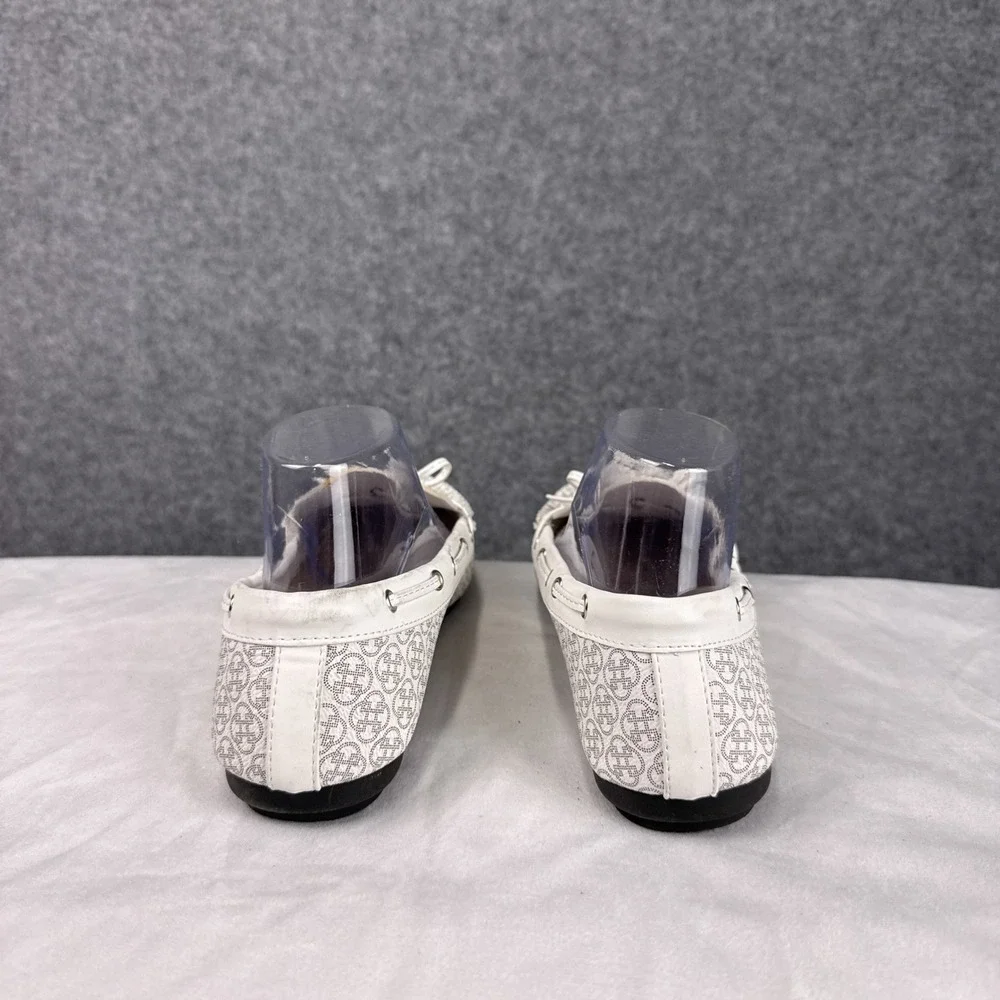 Daisy Fuentes Loafers Deja 9.5W Monogram Logo Print Bow Detail Slip On